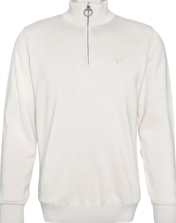 Barbour Cotton Half Zip Knitted Jumper neulepaita, Mist| Pitkähihaiset Paidat