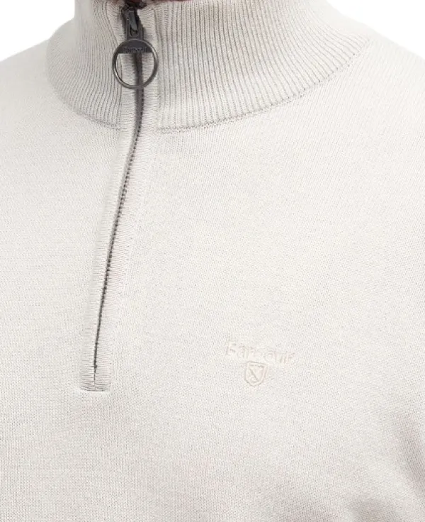 Barbour Cotton Half Zip Knitted Jumper neulepaita, Mist| Pitkähihaiset Paidat