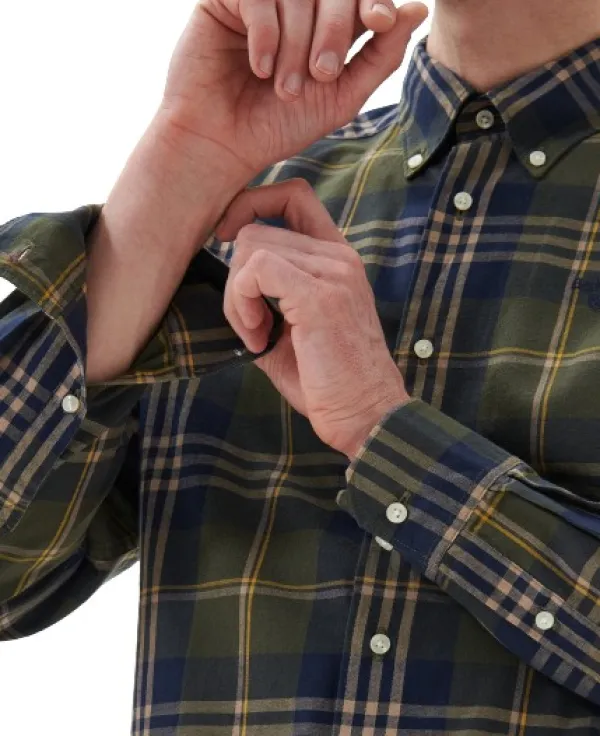 Barbour Edgar Tailored Shirt kauluspaita, Olive| Flanelli- Ja Kauluspaidat