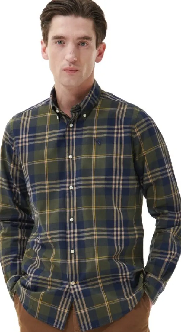 Barbour Edgar Tailored Shirt kauluspaita, Olive| Flanelli- Ja Kauluspaidat