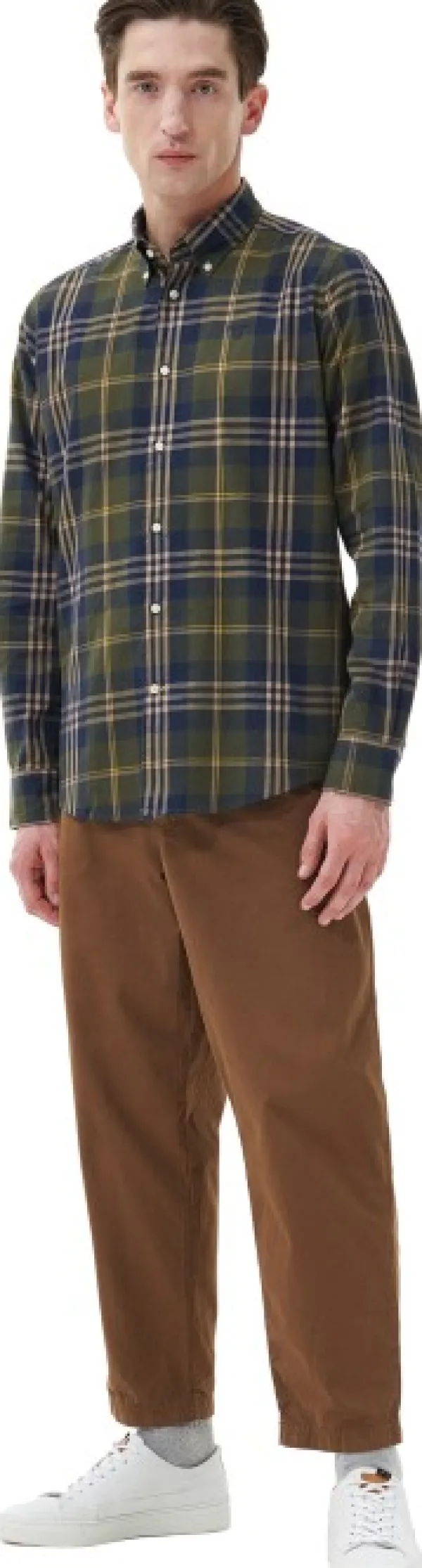 Barbour Edgar Tailored Shirt kauluspaita, Olive| Flanelli- Ja Kauluspaidat