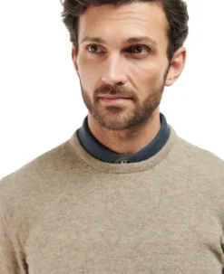 Barbour Pitkähihaiset Paidat^Essential Lambswool Crew Neck lampaanvillapaita, Fossil