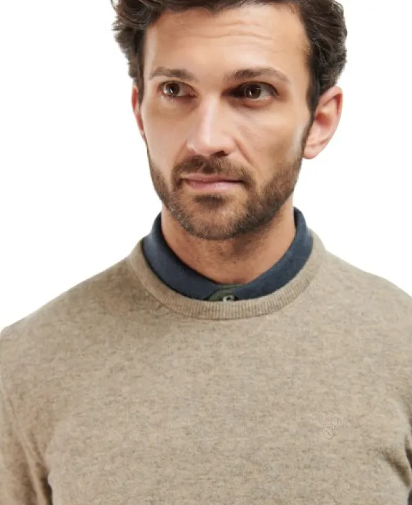 Barbour Pitkähihaiset Paidat^Essential Lambswool Crew Neck lampaanvillapaita, Fossil