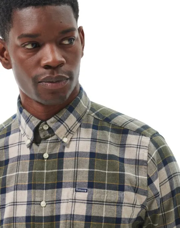 Barbour Flanelli- Ja Kauluspaidat^Fortrose Tailored Shirt puuvillapaita, Forest Mist