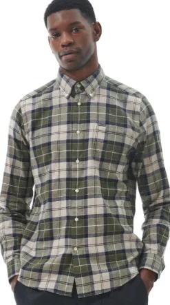Barbour Flanelli- Ja Kauluspaidat^Fortrose Tailored Shirt puuvillapaita, Forest Mist
