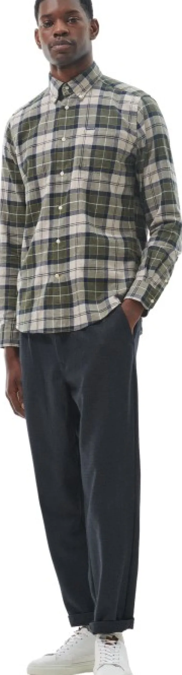 Barbour Flanelli- Ja Kauluspaidat^Fortrose Tailored Shirt puuvillapaita, Forest Mist