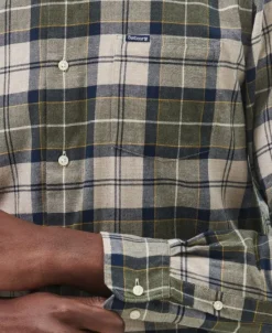 Barbour Flanelli- Ja Kauluspaidat^Fortrose Tailored Shirt puuvillapaita, Forest Mist