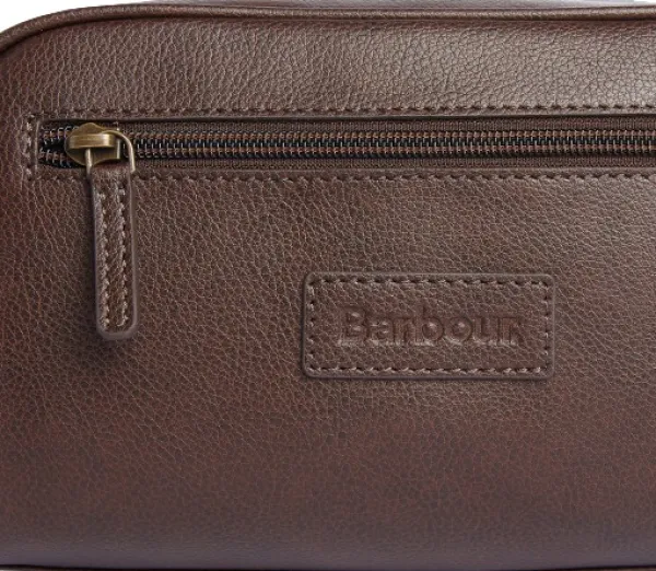 Barbour Toilettilaukut^Leather Washbag toilettilaukku, tummanruskea