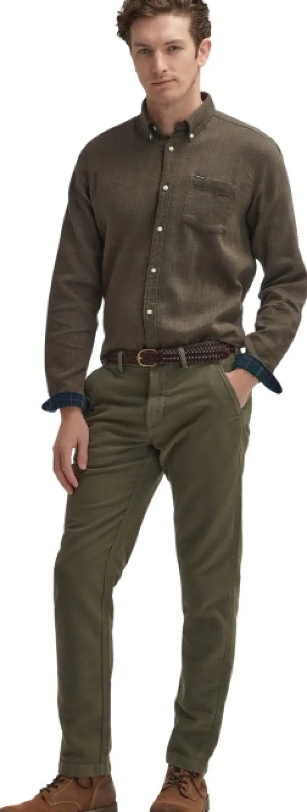 Barbour Moleskin Tailored Fit housut, Olive| Vapaa-ajan Housut