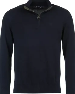 Barbour M's Cotton Half Zip Navy| Pitkähihaiset Paidat