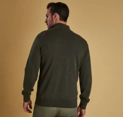 Barbour Pitkähihaiset Paidat^M's Cotton Half Zip Olive Marl