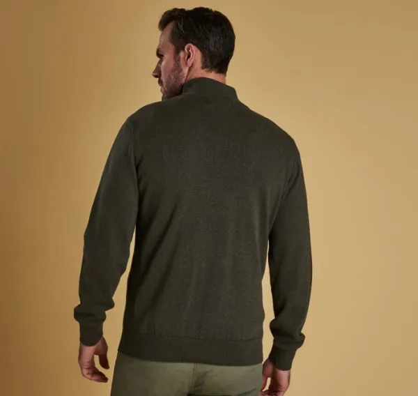 Barbour Pitkähihaiset Paidat^M's Cotton Half Zip Olive Marl