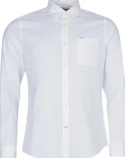 Barbour Nelson Tailored Fit Shirt paita, White| Flanelli- Ja Kauluspaidat