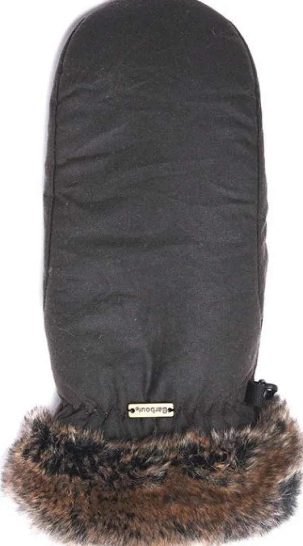 Barbour Wax with Fur Trim Mittens naisten kintaat, maastonvihreä| Metsästyskäsineet