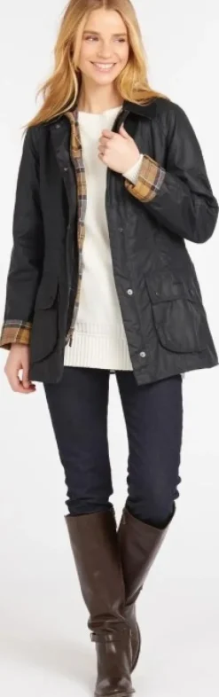 Barbour W's Beadnell Wax Jacket Navy| Ulkoilutakit