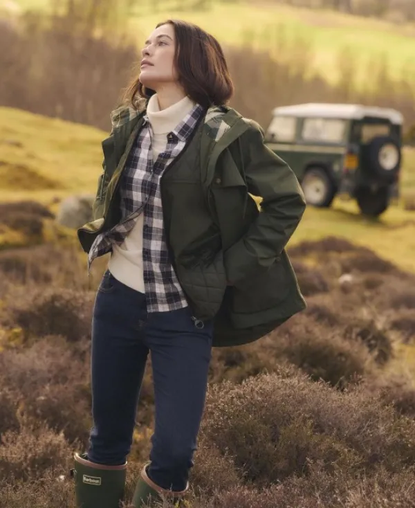 Barbour Kuori- Ja Sadetakit^W's Dallas Waterproof Jacket Military Brown