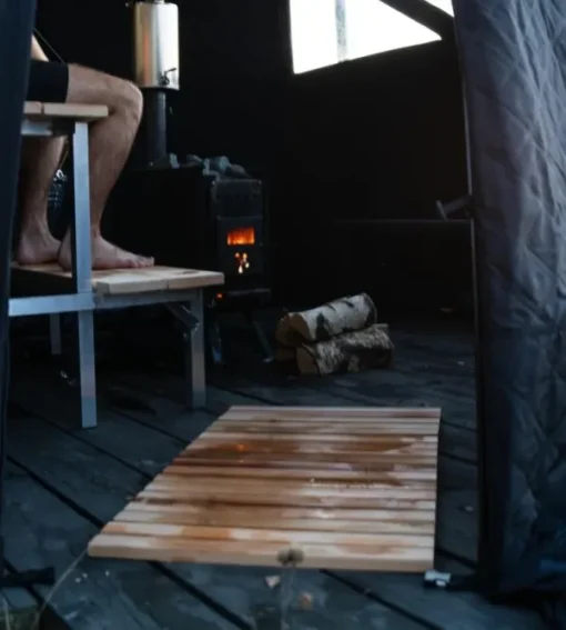 Bast Sauna Teltat/Telttatarvikkeet^Björk Delux Bastutält & Kamin 8-10 p
