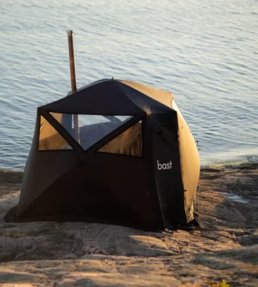 Bast Sauna Teltat/Telttatarvikkeet^Björk Delux Bastutält & Kamin 8-10 p