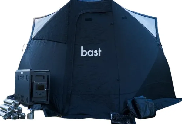 Bast Sauna Teltat/Telttatarvikkeet^Björk Plus Bastutält & Kamin 8-10 p