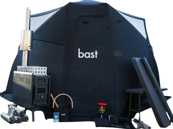 Bast Sauna Teltat/Telttatarvikkeet^Björk Premium Bastutält & Kamin 8-10 p