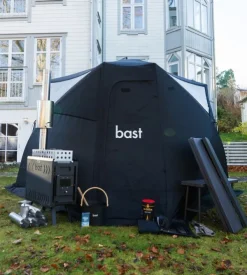 Bast Sauna Teltat/Telttatarvikkeet^Björk Premium Bastutält & Kamin 8-10 p