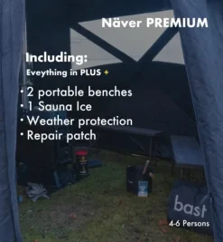 Bast Sauna Teltat/Telttatarvikkeet^Näver Premium Bastutält & Kamin 4-6 p