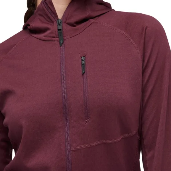 Black Diamond Coefficient Hoody naisten fleece, punavioletti| Hupparit, Fleecet Ja Välipaidat