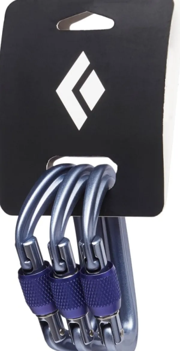 Black Diamond Kiipeilyvarusteet^Liteforge Screwgate ultrakevyt karbiini 3 kpl, harmaa