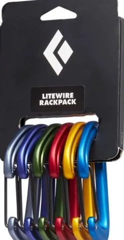 Black Diamond Kiipeilyvarusteet^Litewire Rackpack värikoodatut karabiinihaat, 6 kpl