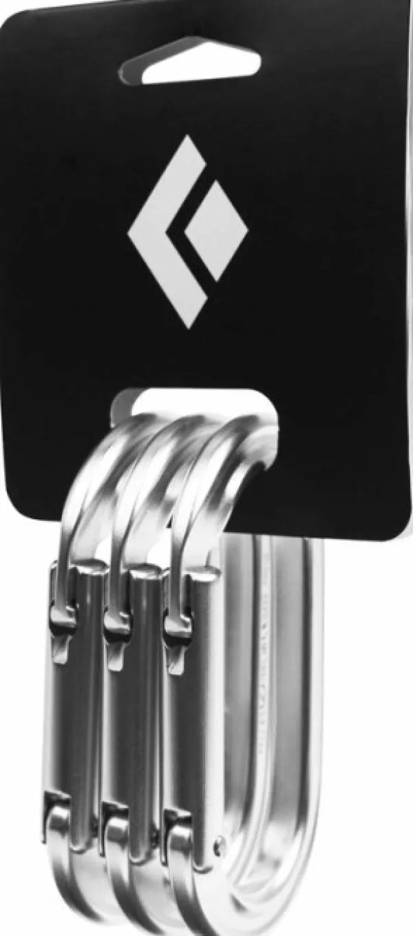Black Diamond Kiipeilyvarusteet^Oval Keylock klassinen karbiini, 3 kpl