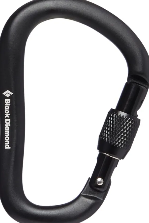 Black Diamond Rocklock Screwgate Carabiner Black -lukittava ruuvikarbiini| Kiipeilyvarusteet
