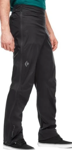 Black Diamond Stormline Stretch Full Zip sadehousut, musta| Retkeilyhousut