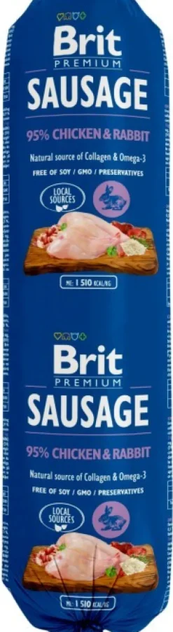 Brit Premium Chicken & Rabbit -koiranmakkara 800 g x 12| Koiranmakkarat