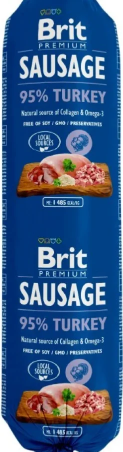 Brit Premium Koiranmakkara Turkey 12 x 800 g| Koiran Märkäruoka