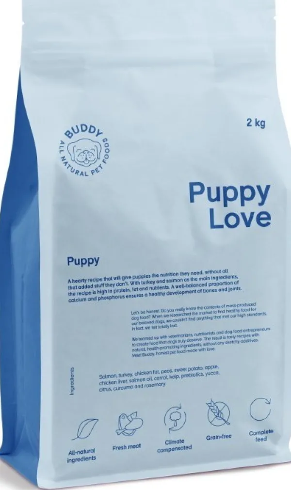 Buddy Puppy Love pentujen kuivaruoka, 2 kg| Koiran Kuivaruoka