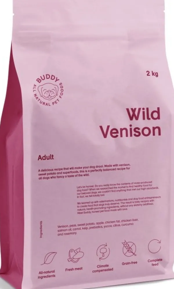 Buddy Wild Venison koiranruoka, 2 kg| Koiran Kuivaruoka