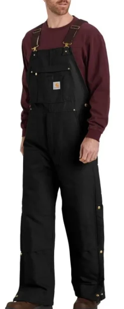 Carhartt Workwear Toppahousut^Carhartt Firm Duck vuoratut työhaalarit, musta