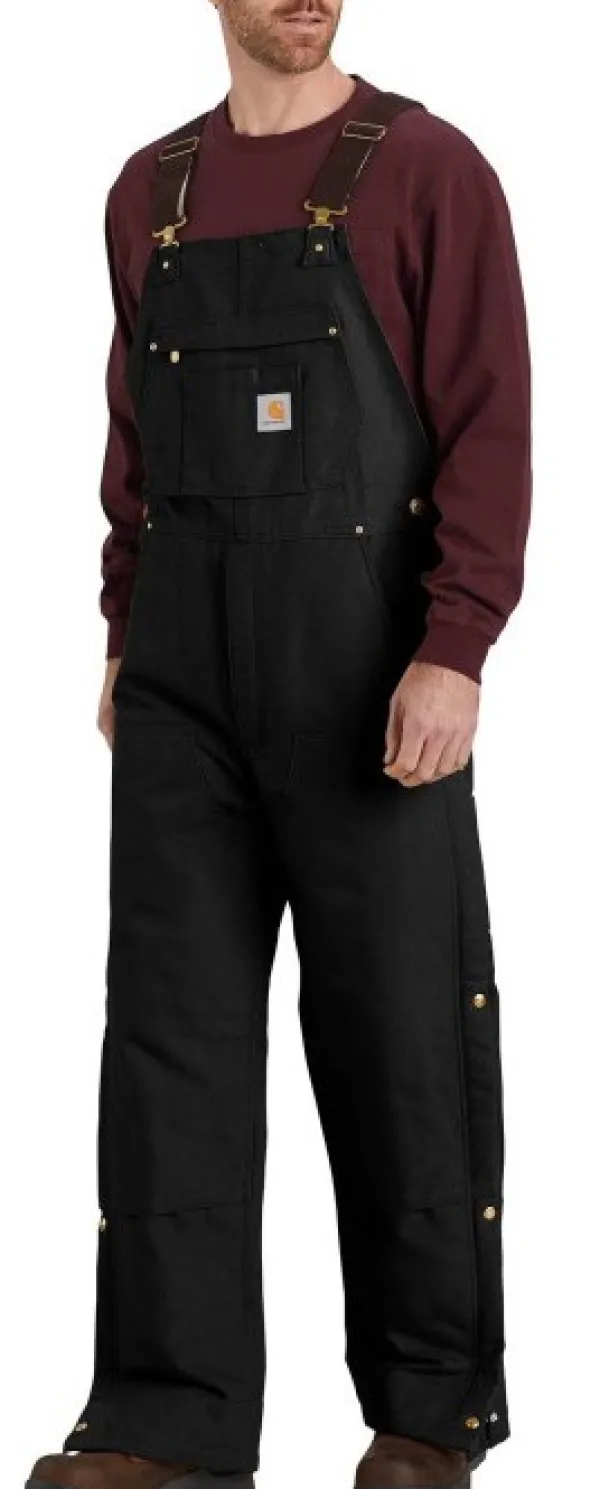 Carhartt Workwear Toppahousut^Carhartt Firm Duck vuoratut työhaalarit, musta