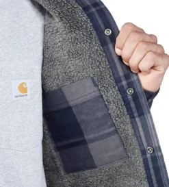 Carhartt Workwear Carhartt Flannel Sherpa Lined Shirt Jacket flanellipaita, sininen| Flanelli- Ja Kauluspaidat