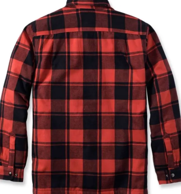 Carhartt Workwear Carhartt Flannel Sherpa-Lined Shirt Jacket flanellipaita, punainen| Flanelli- Ja Kauluspaidat