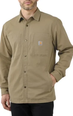 Carhartt Workwear Carhartt Fleece Lined Snap Front Shirt Jacket vuorillinen paita, ruskea| Flanelli- Ja Kauluspaidat