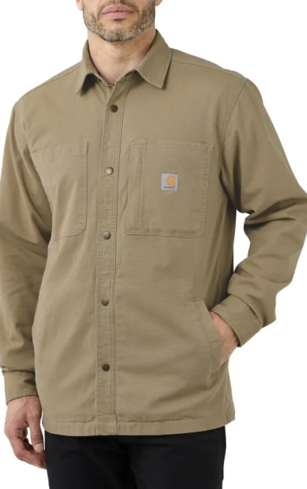 Carhartt Workwear Carhartt Fleece Lined Snap Front Shirt Jacket vuorillinen paita, ruskea| Flanelli- Ja Kauluspaidat