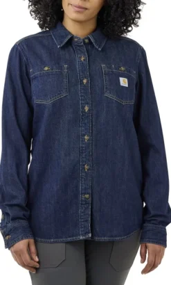 Carhartt Workwear Flanelli- Ja Kauluspaidat^Carhartt Midweight Denim L/S Shirt Zion naisten farkkupaita