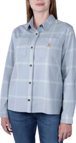 Carhartt Workwear Flanelli- Ja Kauluspaidat^Carhartt Midweight Flannel L/S Plaid Shirt Carhartt naisten flanellipaita, vaaleansininen