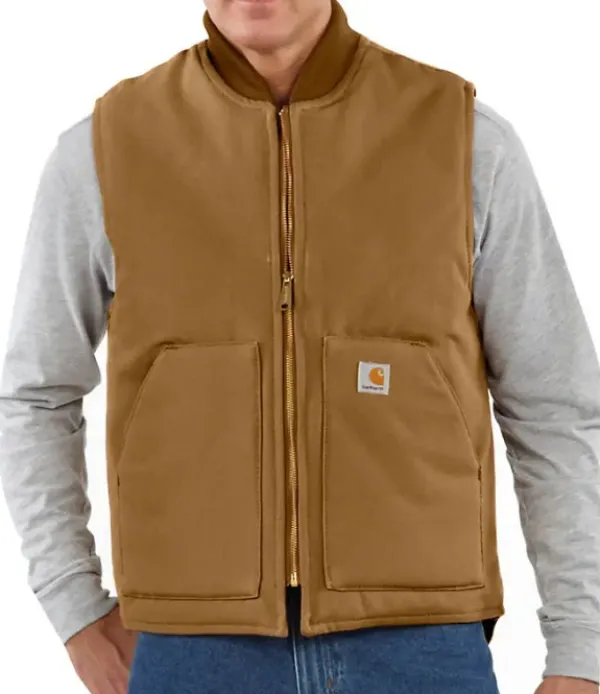 Carhartt Workwear Liivit^Carhartt M's Insulated Rib Collar liivi Carhartt®, ruskea
