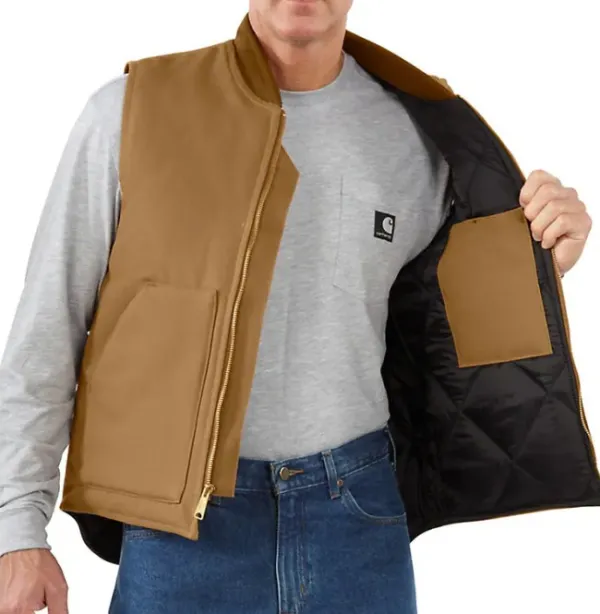 Carhartt Workwear Liivit^Carhartt M's Insulated Rib Collar liivi Carhartt®, ruskea