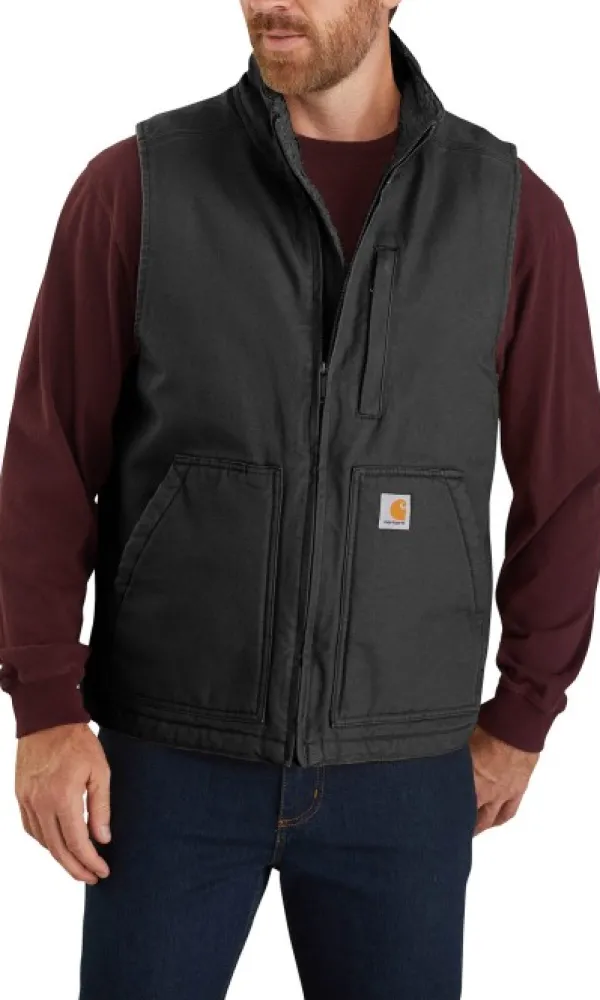 Carhartt Workwear Liivit^Carhartt Washed Duck Lined Mockneck Vest fleeceliivi, musta