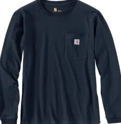 Carhartt Workwear Carhartt Workw Pocket L/S T-Shirt naisten pusero, tummansininen| Pitkähihaiset Paidat