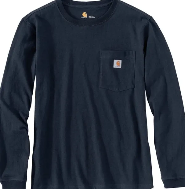 Carhartt Workwear Carhartt Workw Pocket L/S T-Shirt naisten pusero, tummansininen| Pitkähihaiset Paidat