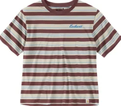 Carhartt Workwear T-paidat Ja Pikeepaidat^Carhartt W's Fiber Series Striped S/S T-Shirt Barnwood Stripe
